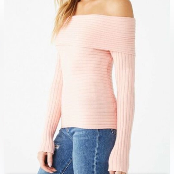 New Foldover Off-the-Shoulder Sweater - Picture 3 of 6
